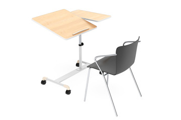 Aufkleber - Wooden School, Home and Office Laptop Desk with Chair