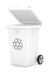 Poster - White Garbage Trash Bin