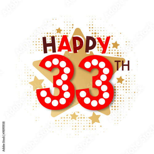 Happy 33th Birthday - Buy this stock vector and explore similar vectors