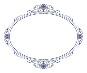 Wall Mural - Art nouveau style round frame