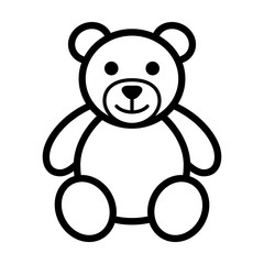 teddy bear plush toy line art icon for apps and websites
