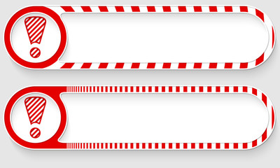 Poster - Striped buttons for your text and exclamation mark