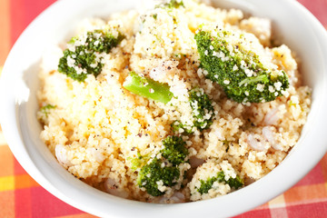 Canvas Print - Couscous with broccoli