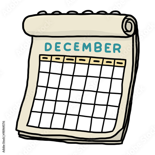 calendar of december / cartoon vector and illustration, hand drawn
