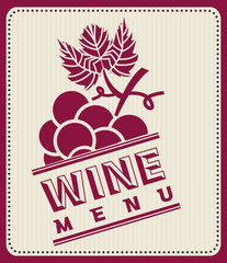 Canvas Print - menu wine design 