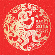 Traditional Chinese paper cut art for Chinese New Year – Year of the Monkey 2016