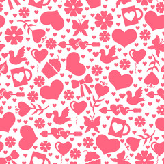 Canvas Print - Valentines day pattern seamless with valentines element