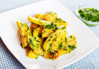 Canvas Print - Potatos with pesto