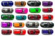 top view on colorful car toys