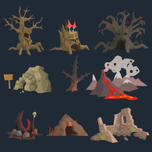 Swamp, Tree And Cave Game Set