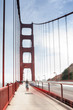Blurred Trails of Cars and People Passing By on The Golden Gate Bridge