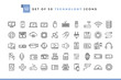 © lessnik - Set of 50 technology icons, thin line style