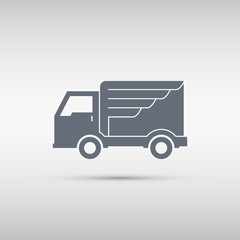 Canvas Print - Express delivery service. Truck with wing. Truck icon. Delivery Truck icon. Vector illustration.