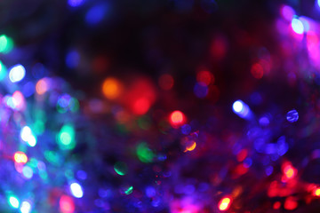 Canvas Print - Colourful Christmas lights, close up