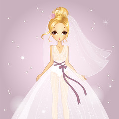 Wall Mural - Girl In Princess Wedding Dress