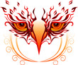 Head eagle floral fire art logo