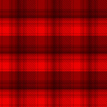 Black And Red Tartan Plaid Background In Vector Seamless Pattern. Pattern Swatches Included In File.