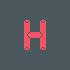 Aufkleber - Abstract letter H logo design template. Vector illustration.