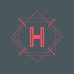 Aufkleber - Letter H logo icon design template. H letter outline monogram. Vector illustration.