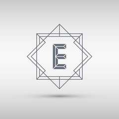 Aufkleber - Letter E logo icon design template. E letter outline monogram. Vector illustration.