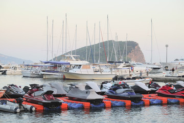 Poster - Boats in the harbour in Budva, Montenegro