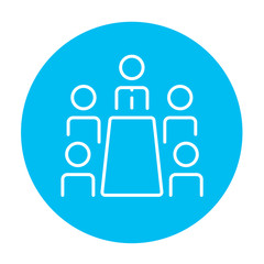 Poster - business meeting in the office line icon.