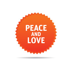 Wall Mural - Vector Orange Banner. PEACE and LOVE