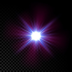 Poster - Vector glowing lens flare star light
