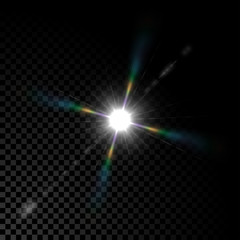 Poster - Vector glowing lens flare star light