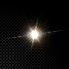 Wall Mural - Vector glowing lens flare star light