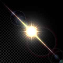 Vector glowing lens flare star light