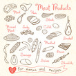 © baksiabat - Set drawings of meat products for design menus, recipes and packages product. Vector Illustration