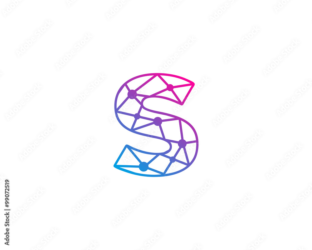 Connect Line Letter S Logo Design Template Element Stock Vector | Adobe ...