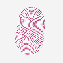 Red touch fingerprint id app with shadows vector illustration