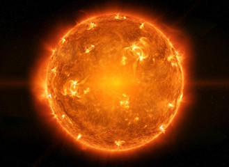 Wall Mural - powerful sun in space