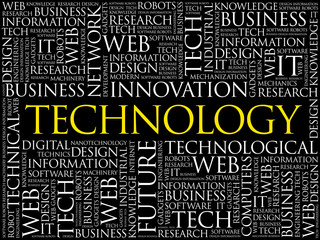 Poster - Technology word cloud, business concept background