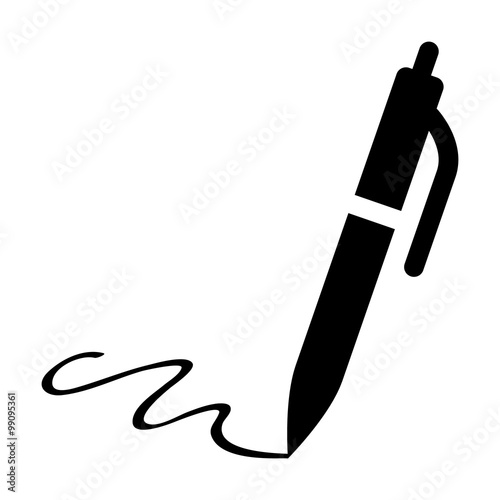 Fotografía Pen signature flat icon for apps and websites