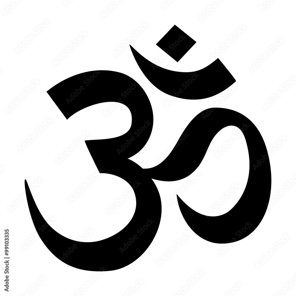 Om / Aum - symbol of Hinduism flat icon for apps and websites - obrazy, fototapety, plakaty 