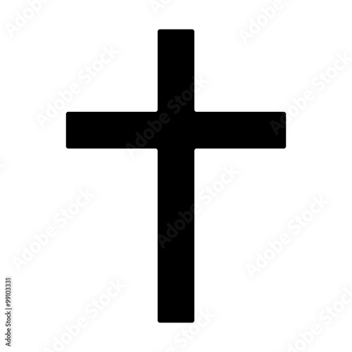 Fotografie, Obraz Christian cross - symbol of Christianity flat icon for apps and websites