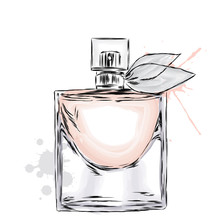 Perfume Bottle Vector. Trendy Print. Fashion & Style. Perfume. Perfume Watercolor.