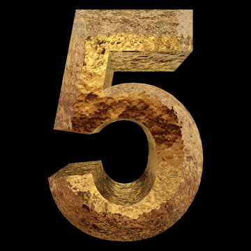 Yellow gold or golden fonts isoalted on black background
