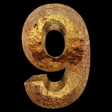 Yellow gold or golden fonts isoalted on black background