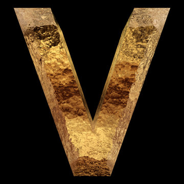 Yellow gold or golden fonts isoalted on black