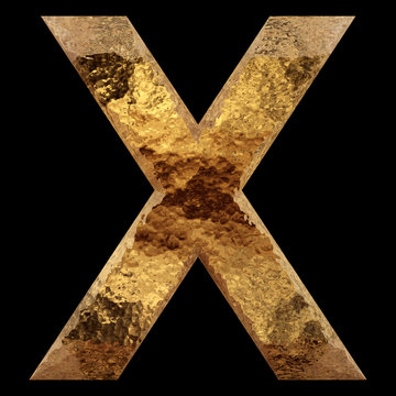 Yellow gold or golden fonts isoalted on black