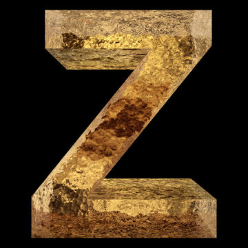 Yellow gold or golden fonts isoalted on black