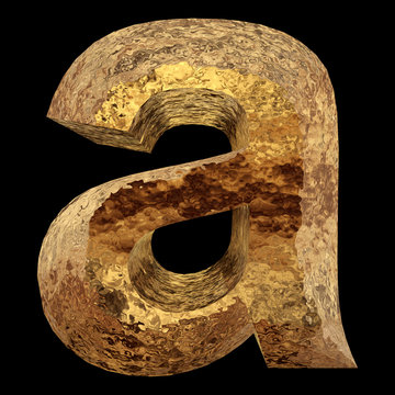 Yellow gold or golden fonts isoalted on black