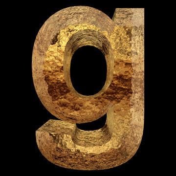 Yellow gold or golden fonts isoalted on black
