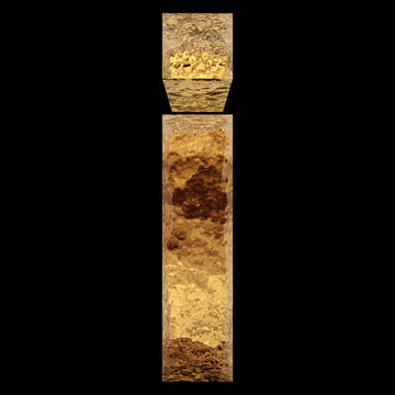 Yellow gold or golden fonts isoalted on black