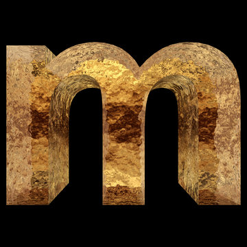 Yellow gold or golden fonts isoalted on black