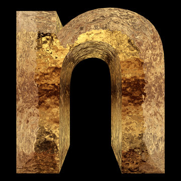 Yellow gold or golden fonts isoalted on black